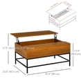 thumbnail image 3 of HOMCOM Lift Top Coffee Table with Hidden Storage Compartment Lift Tabletop, 3 of 9