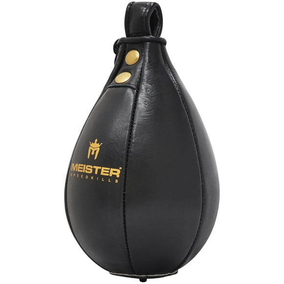 Meister SpeedKills Sac de Vitesse en Cuir avec Vessie en Latex Légère - Noir - Petit (7.5 Pouces x 5 Pouces) (19 cm x 12.7 cm)