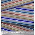 thumbnail image 3 of Soimoi Velvet Fabric Horizontal Stripe Print Fabric by The Yard 58 Inch Wide, 3 of 5