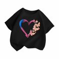thumbnail image 2 of Rbaofujie Hauts Décontractés pour Filles Col Ras du Cou Manches Courtes T-Shirts Tenues Mode 2025 Printemps Été Chemises, 2 of 5