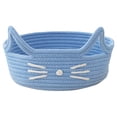 thumbnail image 2 of Cats Ear Cottons Thread Organizer Basket office Household Cosmetics Snacks Sundries Woven Desktop Organizer Box, 2 of 5