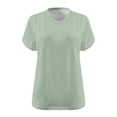 thumbnail image 4 of DPTALR Womens V-Neck Short Sleeve Tops Solid Color Summer Shirts for Women Plus Size Tops for Women, 4 of 4