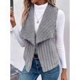 thumbnail image 4 of Gilet Sans Manches Décontracté Simple en Peluche pour Femmes Automne et Hiver, Cardigan Gris TG, 4 of 10