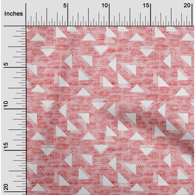 oneOone Cotton Cambric Medium Pink Fabric Texture & Triangle Geometric Sewing Material Print Fabric By The Yard 56 Inch Wide