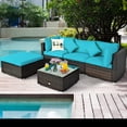 thumbnail image 4 of Patiojoy Ensemble de Canapé Sectionnel d'Extérieur en Rotin de 8 Pcs pour Causeuse et Conversation avec Coffre de Rangement et Table à Café Turquoise, 4 of 7