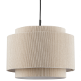 thumbnail image 1 of Bouclair Plafonnier Beige à Nervures Noir et Blanc, 1 of 5