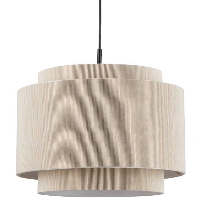 Bouclair Plafonnier Beige à Nervures Noir et Blanc