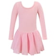 thumbnail image 1 of Robes pour Bébé Fille Manches Longues Robe de Ballet Unie Danse pour Enfants Filles Justaucorps Tutu Tenue Performance Pratique Robe Douce Extensible Robes Enfants Rose 3 Ans-4 Ans, 1 of 6
