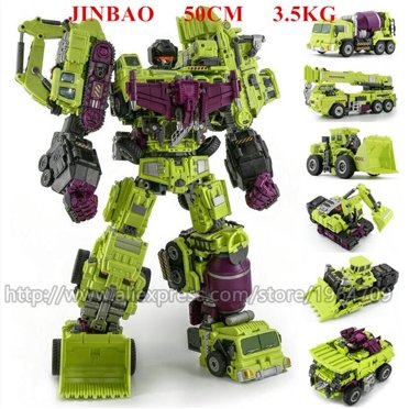 JinBao Nouveau 5 en 1 BIG Predaking Transformation Jouets Garçon COOL Devastator G1 GT KO Figurine d'Action Anime Robot Voiture Modèle Enfants