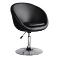 thumbnail image 3 of Manhattan Comfort Chaise Réglable en Hauteur en Similicuir Noir et Chrome Poli, 3 of 3