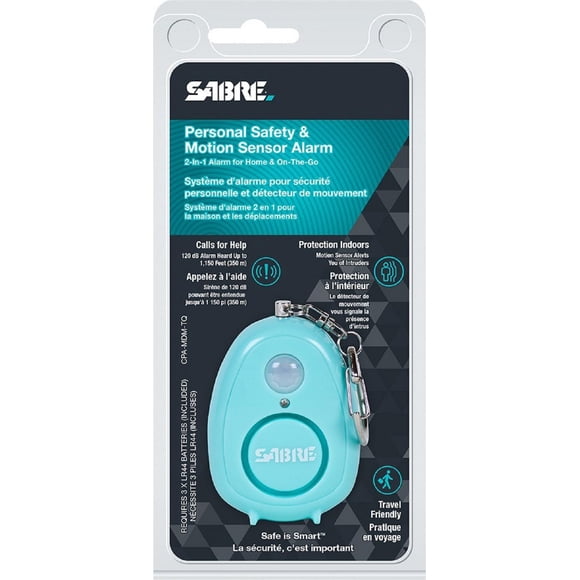 Sabre Alarme de sécurité personnelle et détecteur de mouvement, bleu sarcelle
