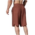 thumbnail image 5 of Diufon Men's Athletic Shorts Cotton Linen Drawstring Waisted Outdoor Sport Shorts Spring Summer Shorts with Pockets, 5 of 5