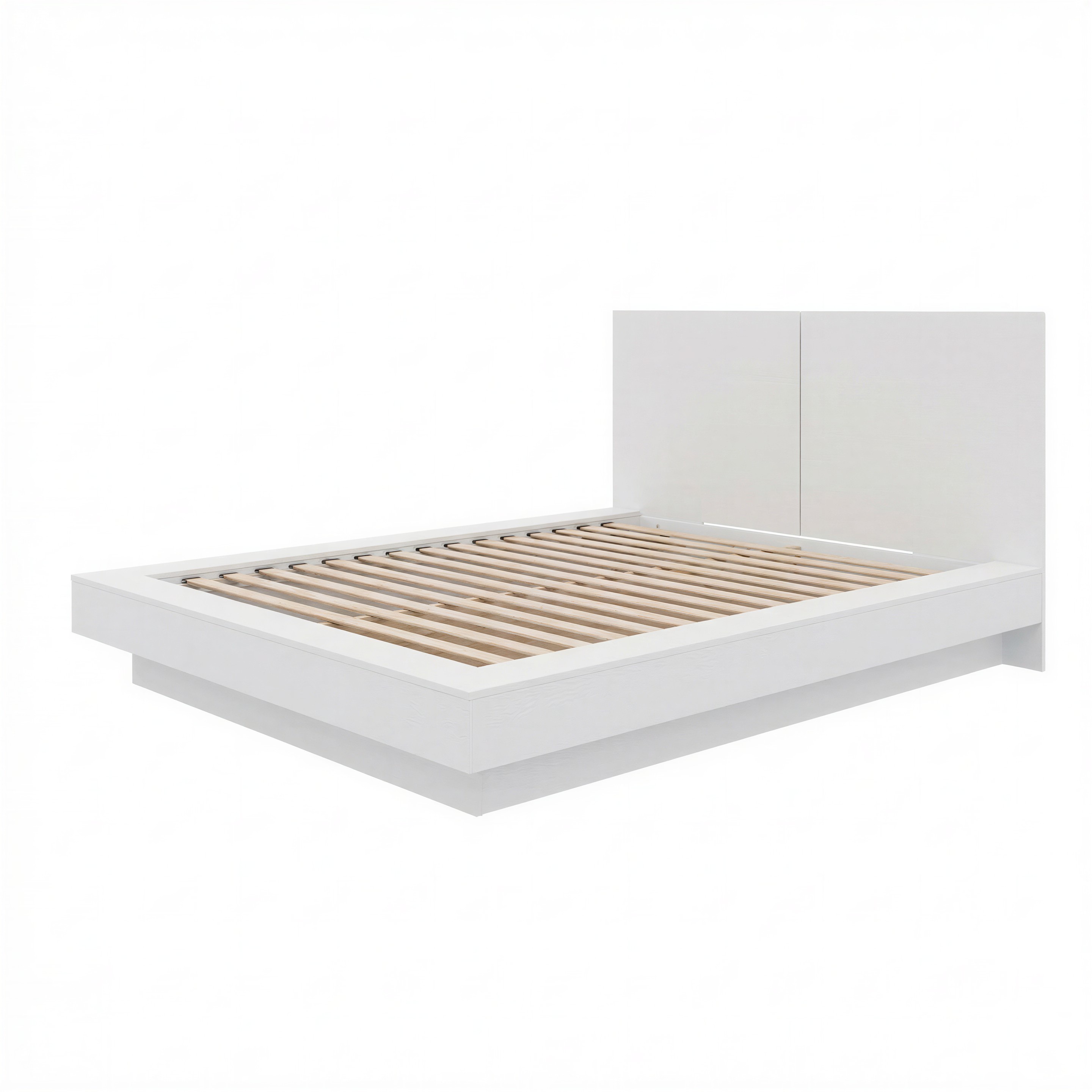 Lit plateforme Queen Nexera Napa avec tête de lit, Chêne blanc