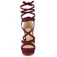 thumbnail image 2 of BLISSFUL STEP Sandales à Talons Hauts Épais à Plateforme à Lacets pour Femmes, 2 of 6