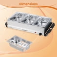 thumbnail image 3 of Costway Electric Buffet Server Food Warmer with 3 Removable Trays Adjustable Tempered, 3 of 10