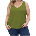 thumbnail image 1 of Timegard Womens Plus Size Tank Tops Ribbed V-Neck Comfy Casual Loose Shirt Top Basic Tee Blouse Undershirts, 1 of 7