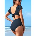 thumbnail image 5 of Ruffled V Neck Bikini Sets for Maternity Tie Back Two Piece Bath Suit Pregnancy Swimsuit, 5 of 5
