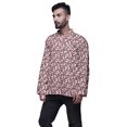 thumbnail image 2 of Atasi Kurta Décontractée Imprimée à Col Chinois Chemise Ethnique Kurta Courte pour Homme Tunique, 2 of 5
