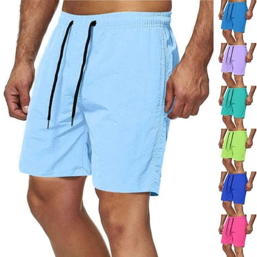 Gspmoly Men'S Shorts, Men'S Versatile Five Minute Drying Shorts Solid Color Beach Shorts Sports and Fitness Shorts Mens Running Shorts Clearance Items Blue L