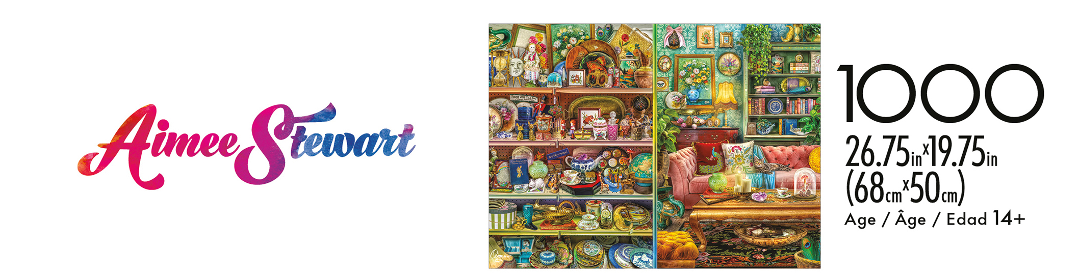 Puzzle en 1000 pièces entrelacées Buffalo Games Thrifted versus Styled pour adultes de 14 ans et plus