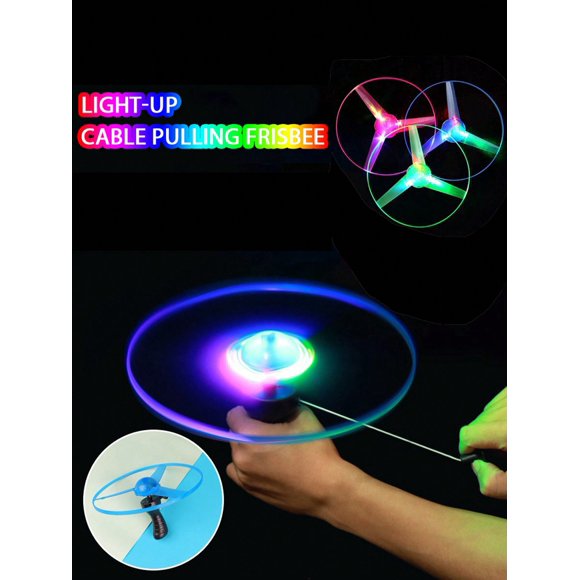 2 Sets Light Up Flying Saucer & Flying Disc Flying Toys Set, Luminescent Bamboo Dragonfly Included