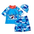 thumbnail image 1 of Akiihool Boy Rash Guard Long Sleeve Boys Two Piece Rash Guard and Swim Trunks Outfit Set Kids Short Sleeve Swimsuit (Orange,6-7 Years), 1 of 4