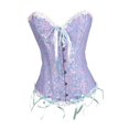 thumbnail image 2 of Esquirla Robe Corset à Fleurs pour Femme Camisole Débardeur Vintage à Spirale à Armatures en Acier à Lacets Bleu, 2 of 8
