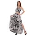 thumbnail image 3 of Bimba 2 Pcs Sexy Beach Party Wear Dress For Womens Printed Smocked Crop Top & Long Skirt CoordSet, 3 of 7