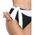 thumbnail image 4 of Women Swimming Shorts Color Block Belt High Waist Tankini Briefs, 4 of 6