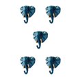 thumbnail image 1 of Ruiboury Animal Head Key Hook Sturdy And Durable Construction Adds Touch Of Whimsy Retro blue(elephant) 5Set, 1 of 6