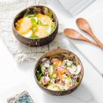 thumbnail image 3 of 2Pcs Coconut Shell Bowl Soup Salad Noodles Rice Fruit Dish Container Handicraft, 3 of 7