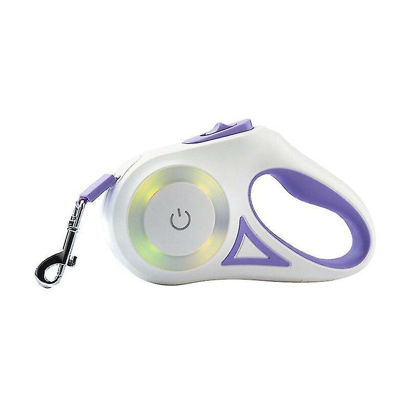New Luminous Dog Leash Pet Leash Automatic Retractable Dog Leash 3m Purple Dog Leash,