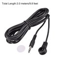 thumbnail image 2 of Unique Bargains IR Infrared Receiver Extender Cable 3.5mm Jack 9.8FT Long 26ft Receiving Distance Black Flat Head, 2 of 4