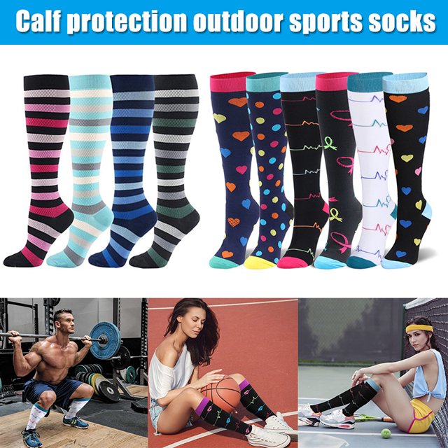 CAROOTU Chaussettes de Compression pour Femmes et Hommes Chaussettes de Circulation-Compression 20-30 mmHg pour la Course Infirmière de Sport