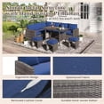 thumbnail image 3 of AECOJOY 7 Pieces Patio Furniture Set and Protection Cover PE Rattan Outdoor Dining Set Sectional Sofa Couch with Table Patio Conversation Set in Blue, 3 of 8