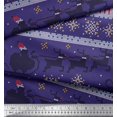 thumbnail image 2 of Soimoi Poly Georgette Fabric Cross Stitch Christmas Print Sewing Fabric Yard 52 Inch Wide, 2 of 3