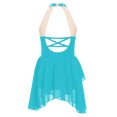 thumbnail image 2 of RUNQHUI Robe de Danse Lyrique pour Filles Enfants Sans Manches Dos Nu avec Strass Bleu Vert 16, 2 of 5