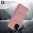 thumbnail image 4 of iPhone 13 Pro Max Wallet Case, Shockproof Rubber Card Holder Wallet PU Leather Back Phone Case Kickstand Protective Scratch Hybrid Bumper Shell for Apple iPhone 13 Pro Max 6.7 inch, Rosegold, 4 of 7