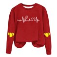 thumbnail image 1 of Timegard Crewneck Sweatshirt for Women Drop Shoulder Pullover Print Fall Winter Casual Loose Comfy Tops, 1 of 4