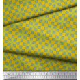 thumbnail image 2 of Soimoi Yellow Rayon Fabric Square & Triangle Geometric Print Fabric by the Yard 42 Inch Wide, 2 of 3