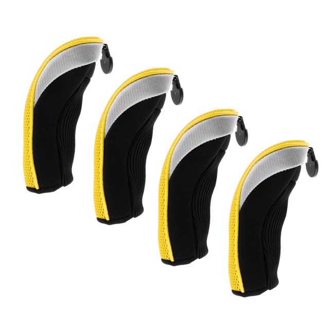 4 Pieces Golf Iron for Golf Clubs with Interchangeable Number Labels - Yellow, as described