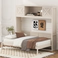 thumbnail image 1 of Euroco Wood Queen Size Murphy Bed with Storage Cabinets, Beige, 1 of 12