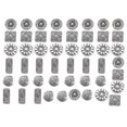 thumbnail image 2 of Button, Silver Round Sewing Button Tetragonum Flower Shape Mixed Antique  For Suits Coats For Shirts Suspenders For Belts Bags, 2 of 8