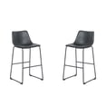thumbnail image 1 of Heavenly Collection Counter Height Stool Set of 2, Black Upholstered Seat with Black Metal Base, Modern Kitchen Counter Seating, 1 of 9