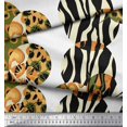 thumbnail image 2 of Soimoi White Rayon Fabric Leopard & Wild Animal Skin Print Sewing Fabric BTY 42 Inch Wide, 2 of 3