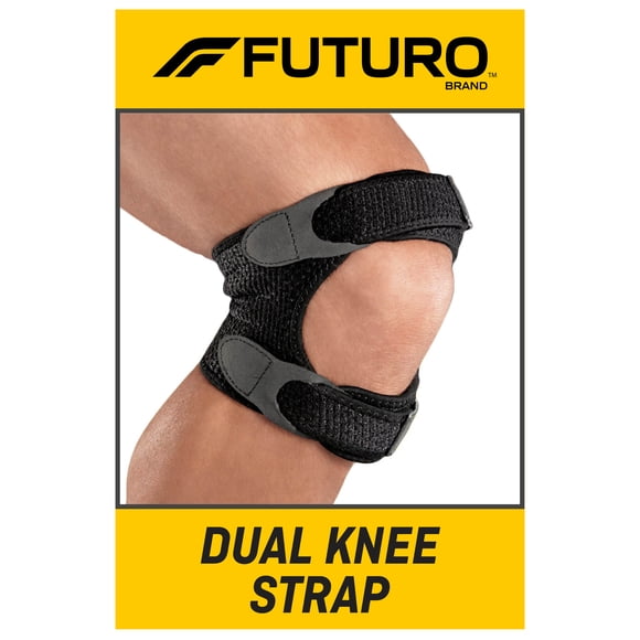 Futuro 09195ENR Dual Knee Strap, One Size, Black, Adjustable