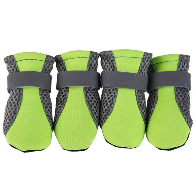 4Pcs Pet Dog Shoes Non-slip Soft Sole Breathable Mesh Adjustable Straps Boots