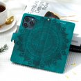 thumbnail image 3 of Flip Case for iPhone 16 Pro Max , Totem Embossed Flowers Premium PU Leather Wallet Folio Cover with Card Holder Kickstand Compatible with iPhone 16 Pro Max - Green, 3 of 14