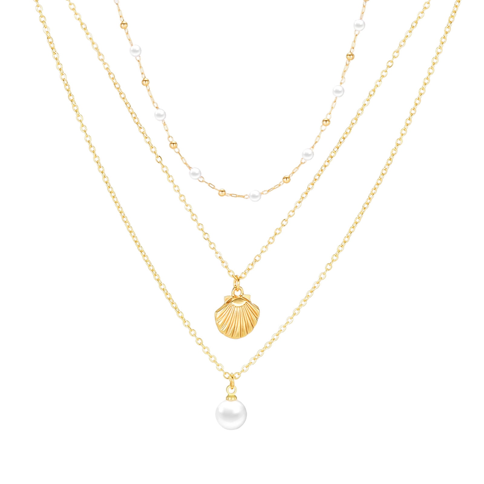 Ladies Fashion Pearl Tassel Multilayer Necklace Gift Ornament