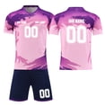 thumbnail image 1 of Custom Football Kit Set for Adult and Child, Name Number Team Logo DIY Family Match Personalized Jersey Shirt Shorts Set, Dad and Son Matching Outfits Purple L, 1 of 6